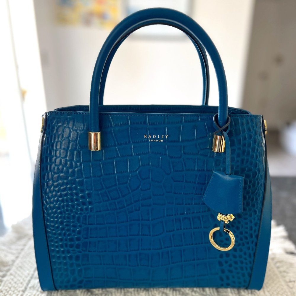 RADLEY LONDON Lansdowne Road Faux Croc Leather Multiway Bag - Teal Blue
